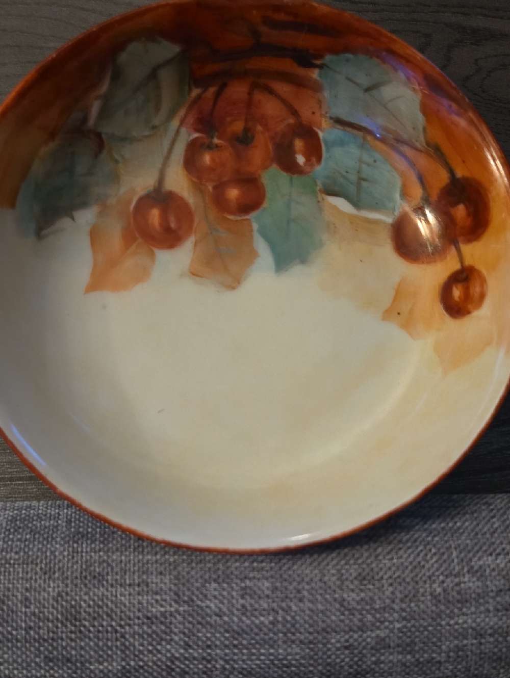 Vintage Japan Hand-Painted Cherry Berry Bowl